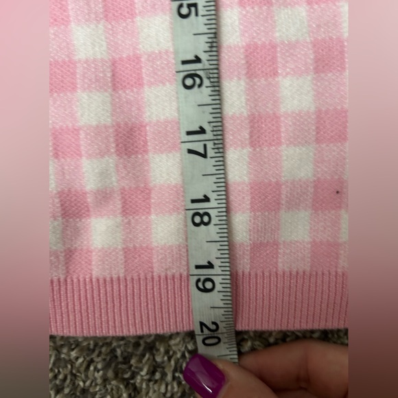 Sugarlips Dominika Gingham Pink & White adorable Sweater size XS - Picture 6 of 7